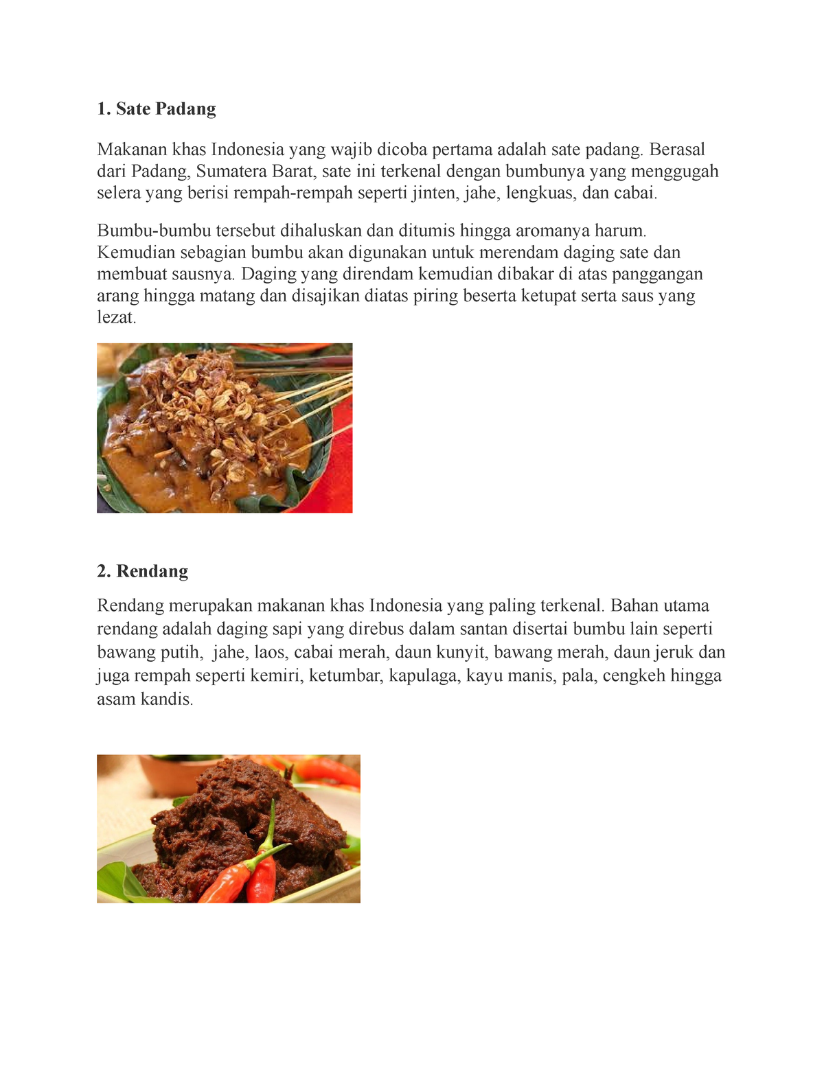 Makanan Tradisional Indonesia - 1. Sate Padang Makanan Khas Indonesia ...