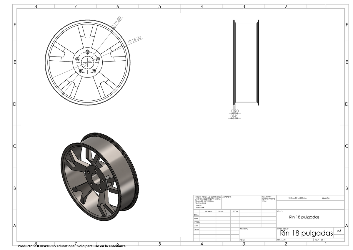 Rin 18 JRPB - rin - ACDB Rin 18 pulgadas CADB - 19 18 0. EF EF ...