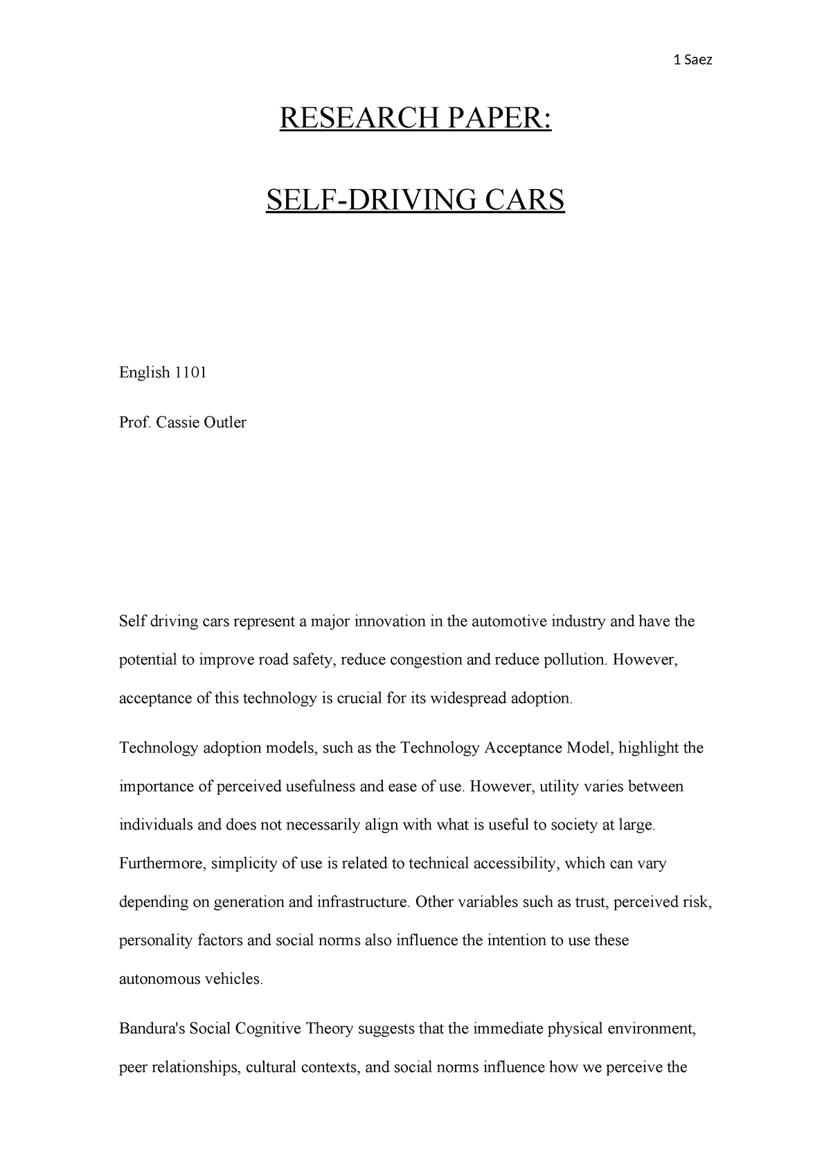 research paper on self driving car pdf