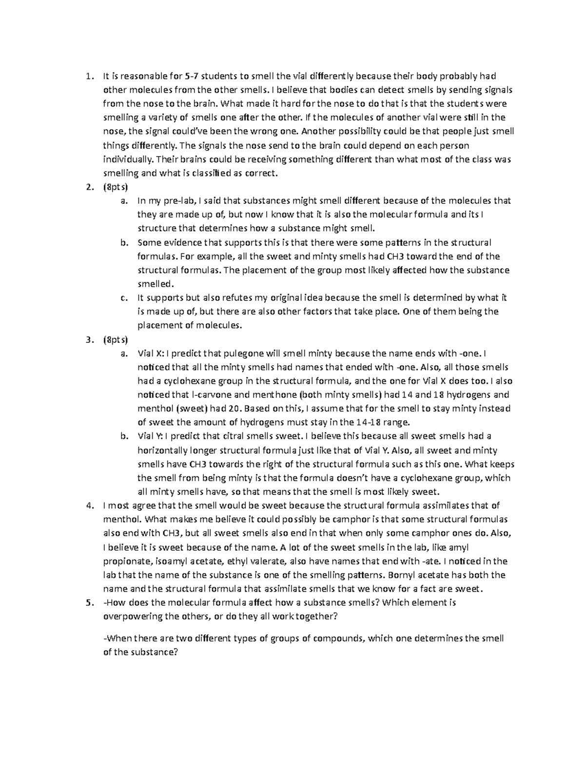Post Lab-Experiment 2 - Questions that have to be answered based on the ...