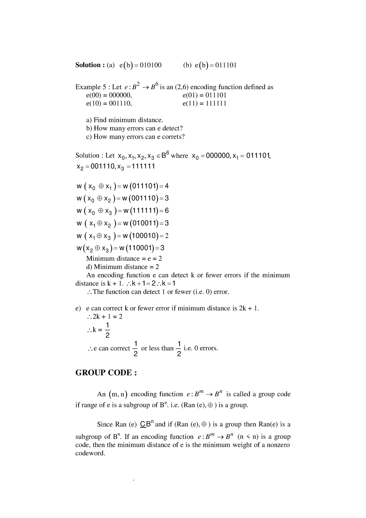 Discrete Mathematics Lecturer Notes PDF-35 - Solution : (a) E B 010100 ...