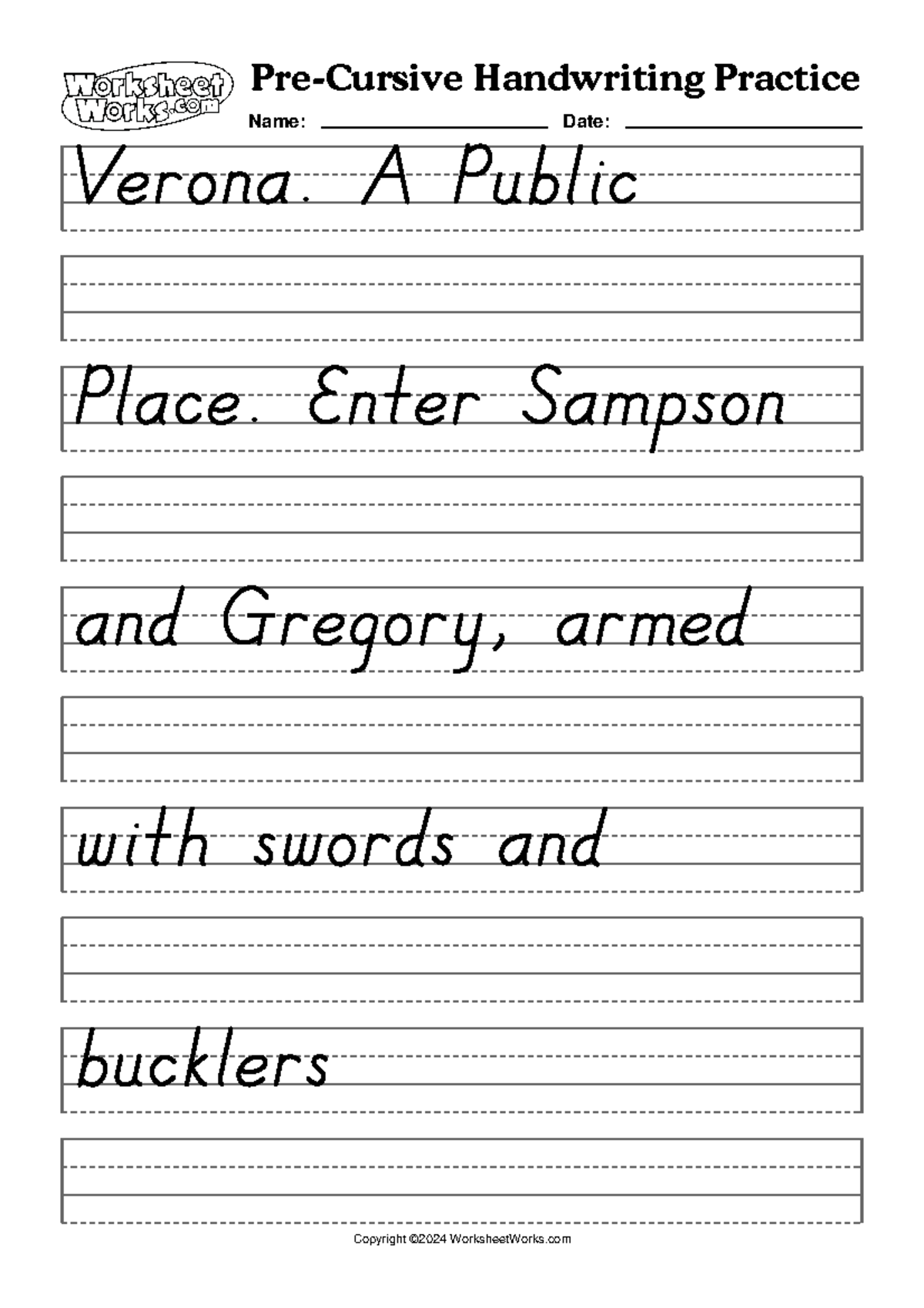Worksheet Works Pre Cursive Handwriting Practice 1 - Name: Date: Name ...