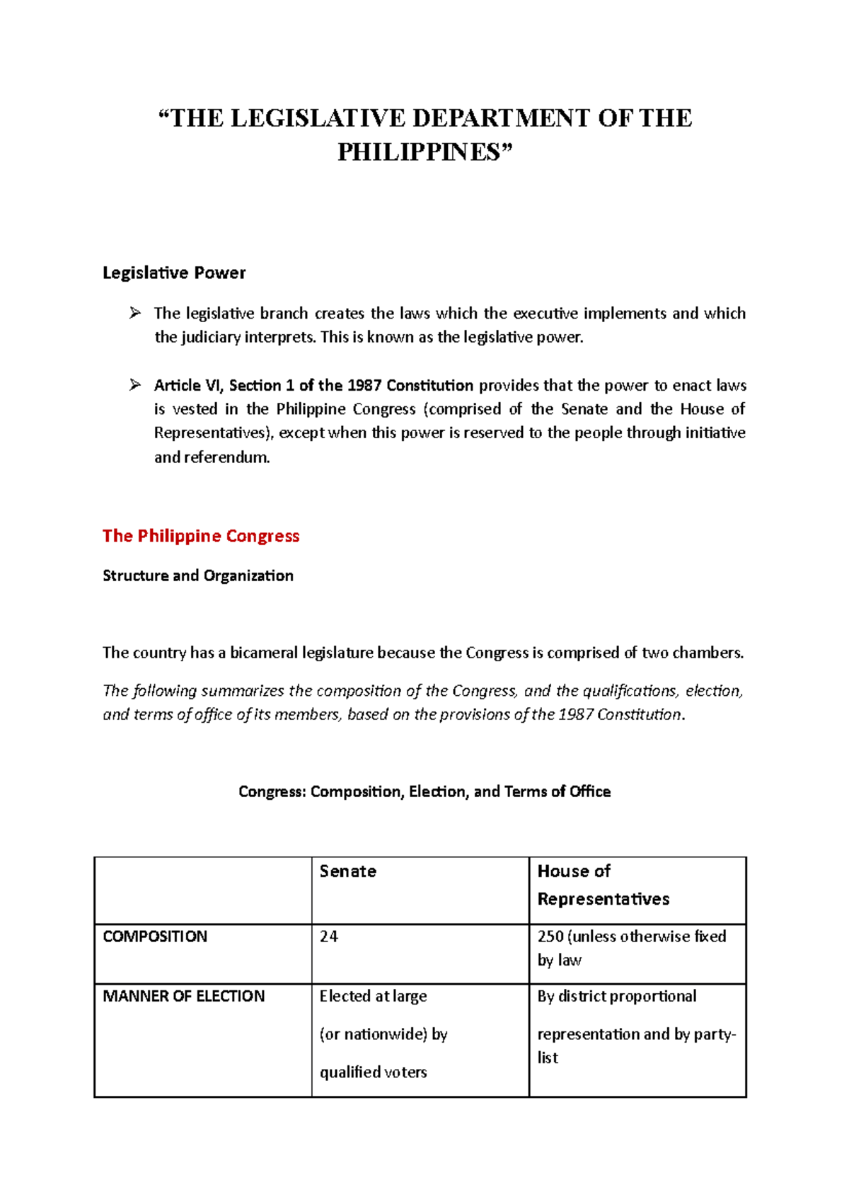 the-legislative-department-of-the-philippines-the-legislative