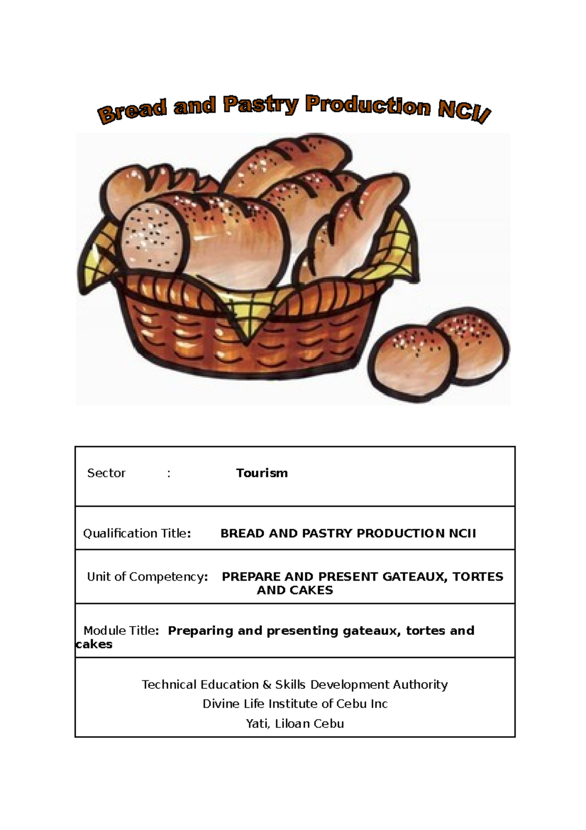 BPP Portfolio - None - Sector : Tourism Qualification Title: BREAD AND ...