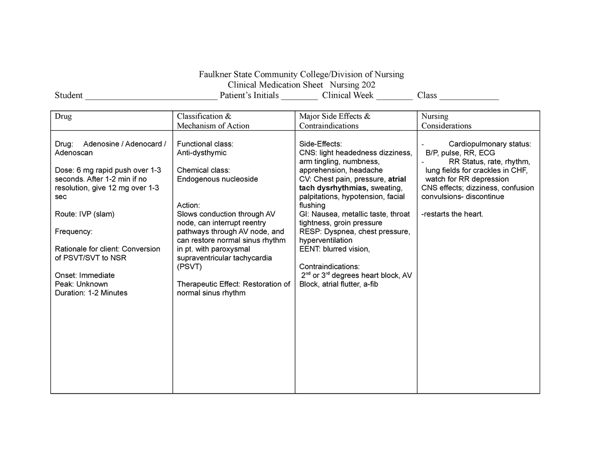 adenosine-dc-med-card-notes-faulkner-state-community-college-division-of-nursing-clinical