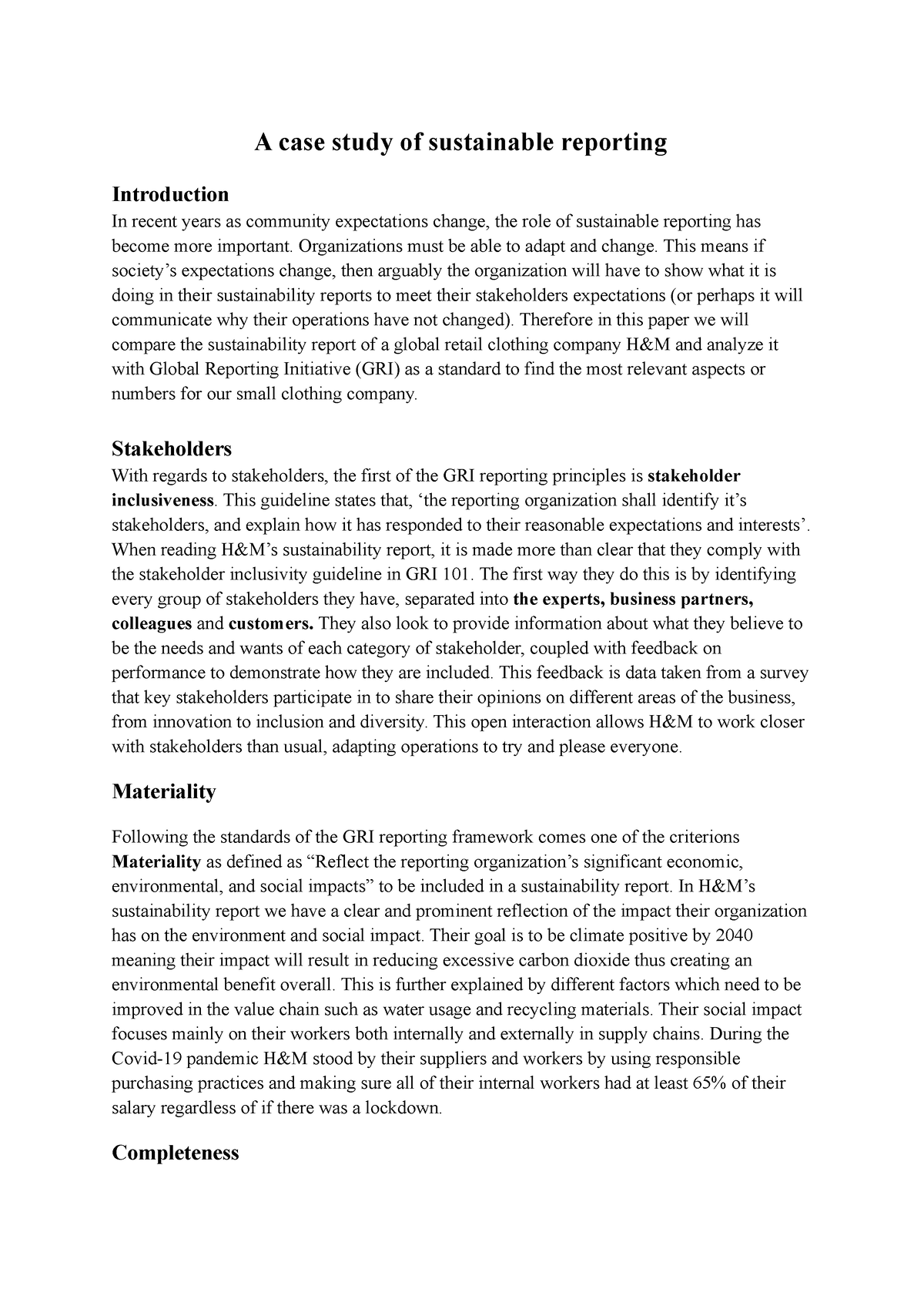 research paper on sustainability reporting