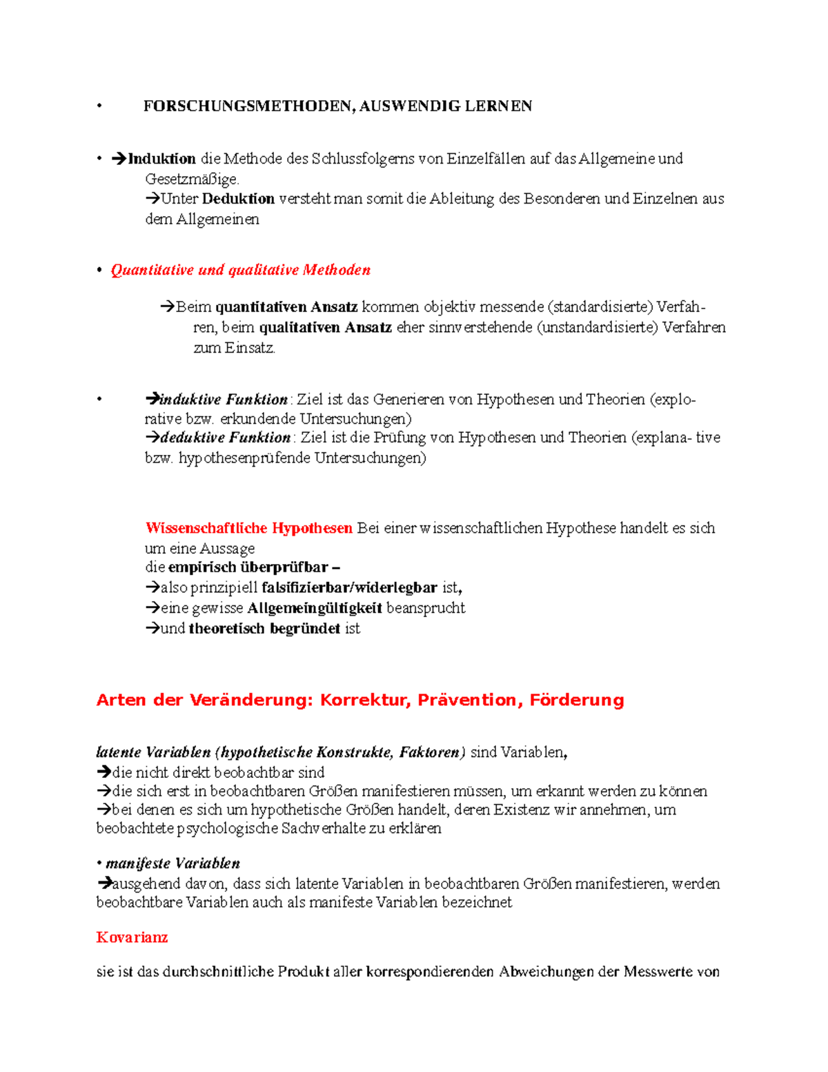 Forschungsmethoden - Zusammenfassung - FORSCHUNGSMETHODEN, AUSWENDIG ...