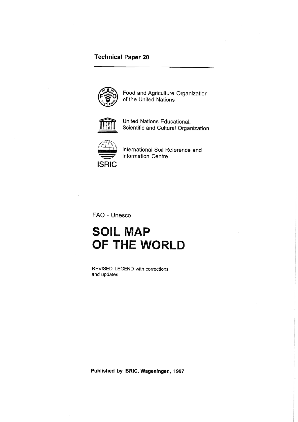 FAO Soil Map World Revised Legend Pedologia Studocu