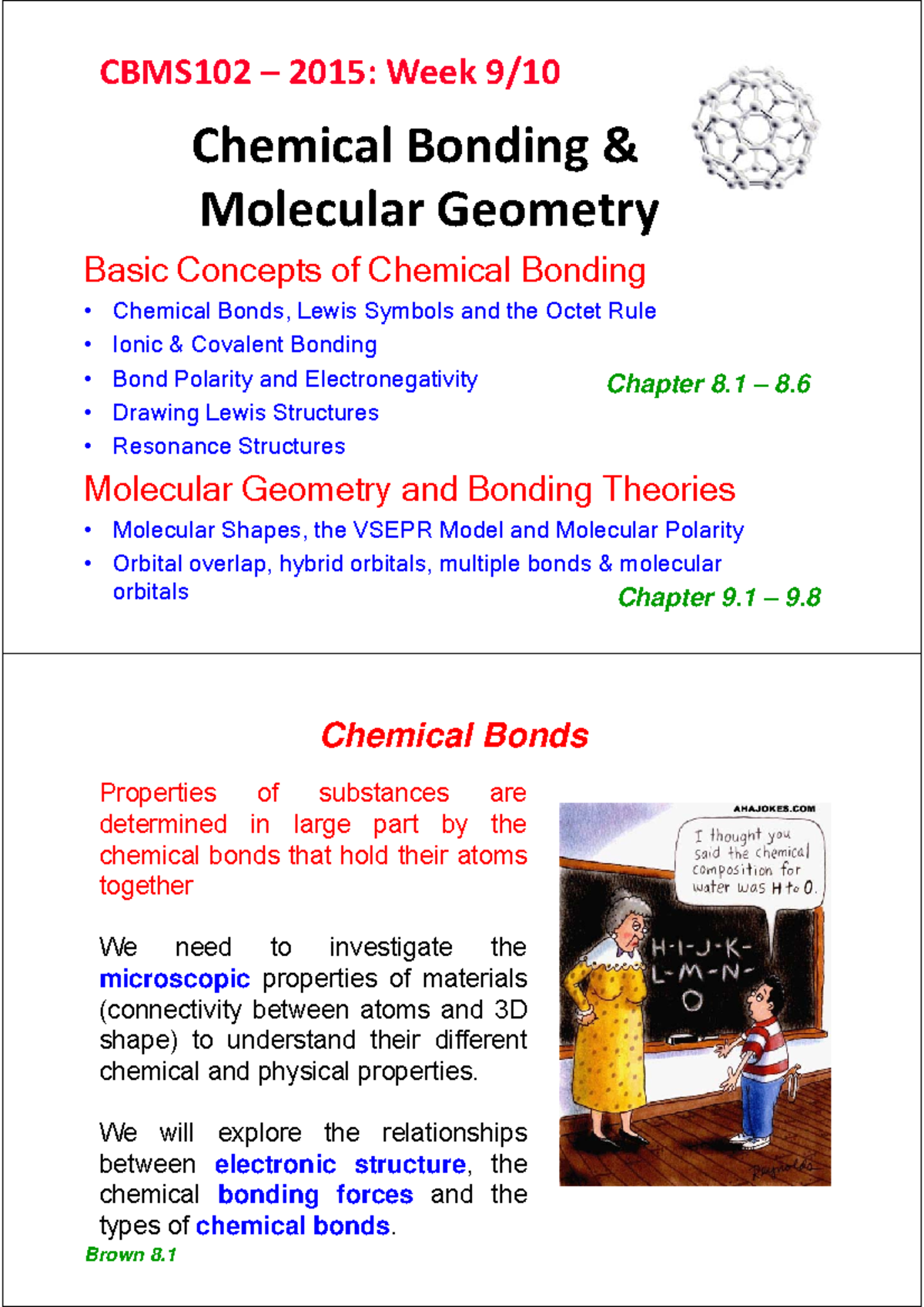 Chemical Bonding And Molecular Geometry Brown 4 Lectures 2015 Handouts ...