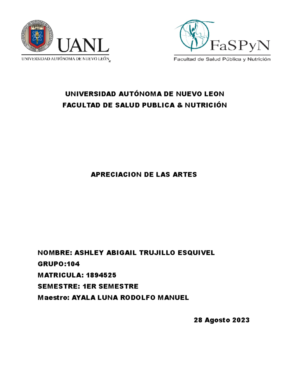 Ev03 Formato Evidencia 3 Rayala 2023 2 Universidad AutÓnoma De Nuevo Leon Facultad De Salud 8489