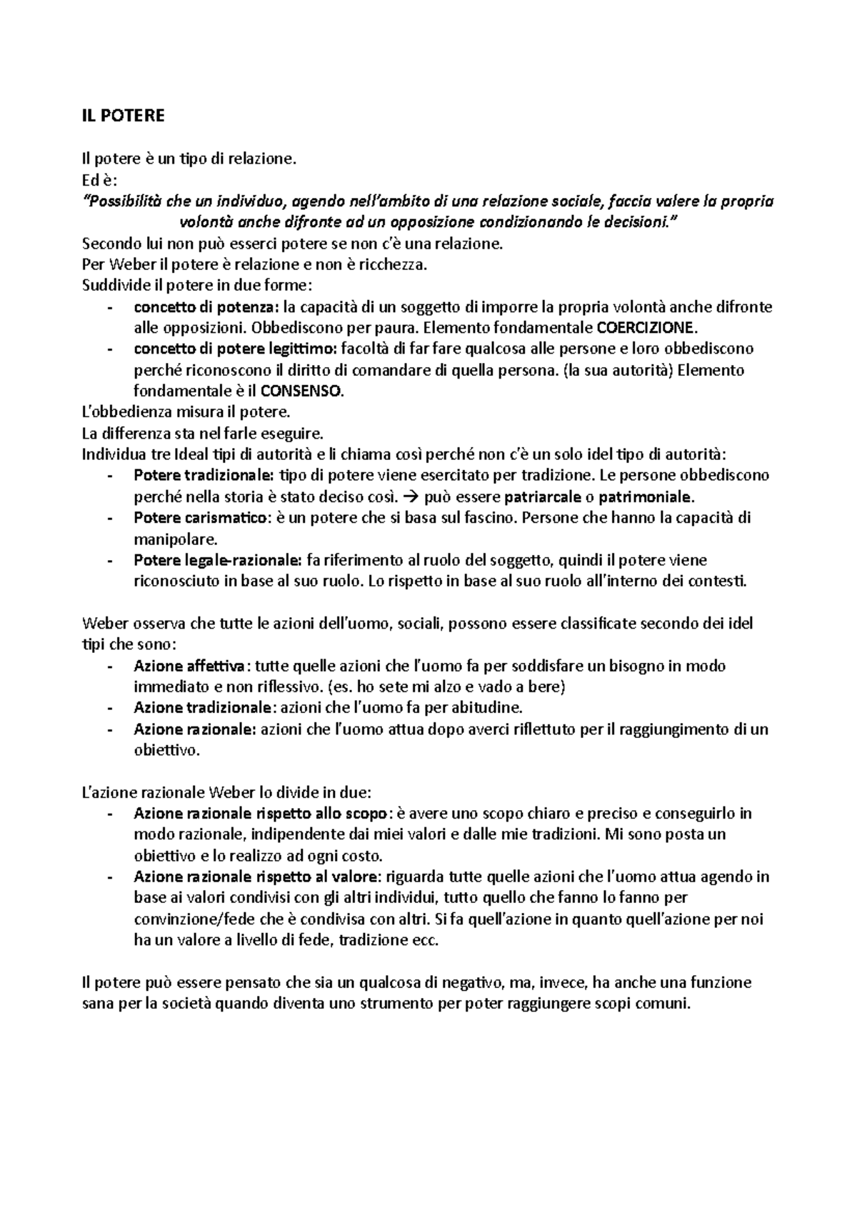 IL Potere IL POTERE Il potere è un tipo di relazione. Ed è