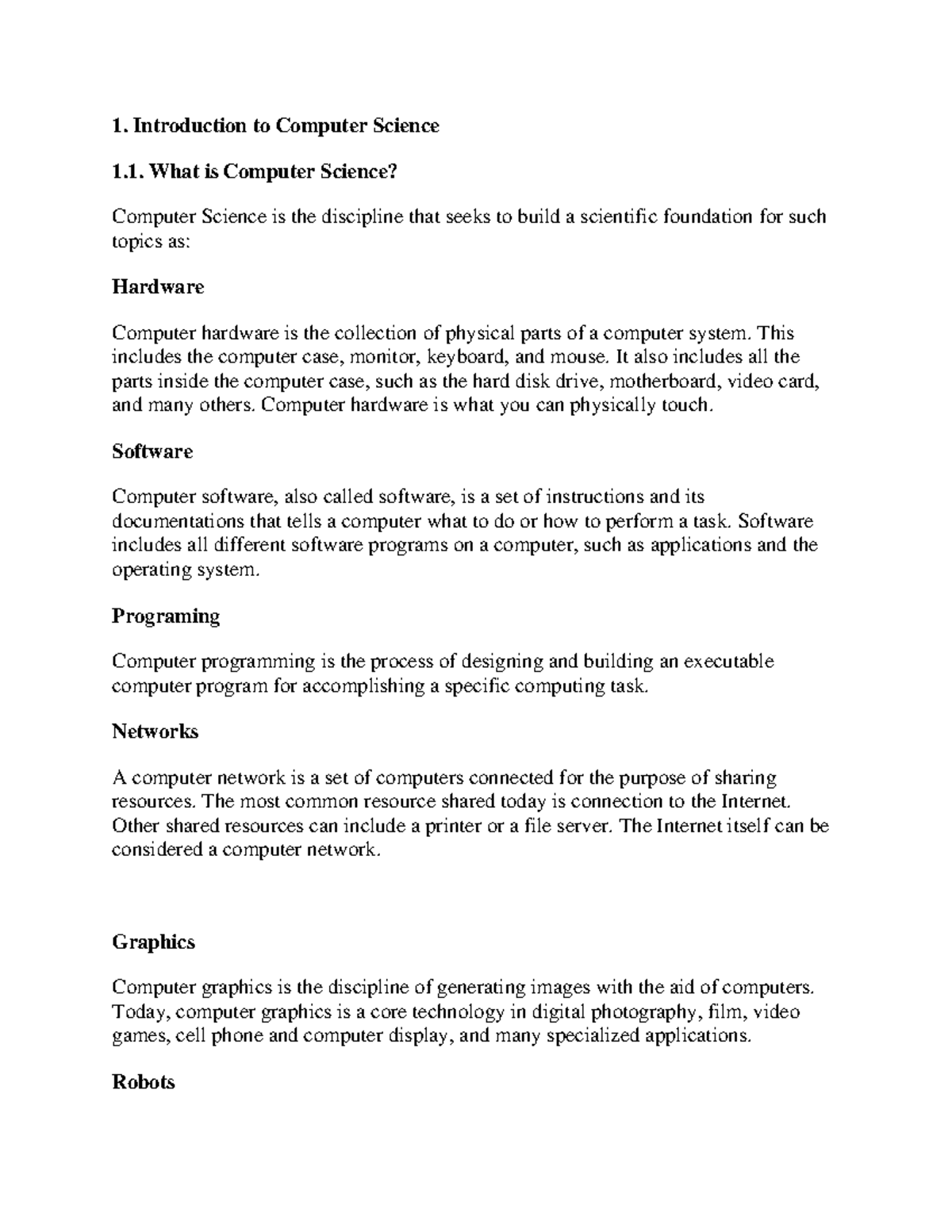 CS101 - hello - Introduction to Computer Science What is Computer ...