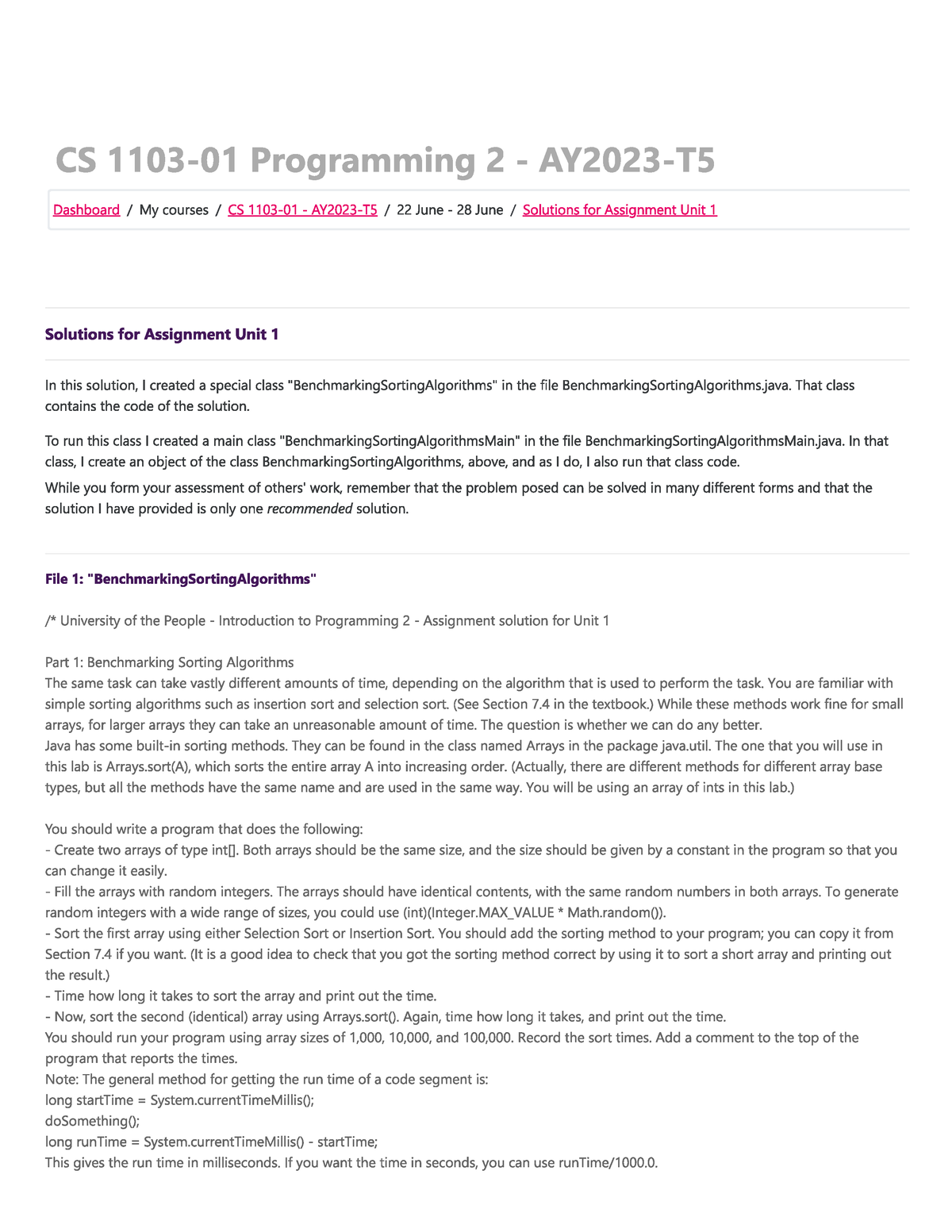 CS 1103 Solutions For Assignment Unit 1 - CS 1103 - Studocu