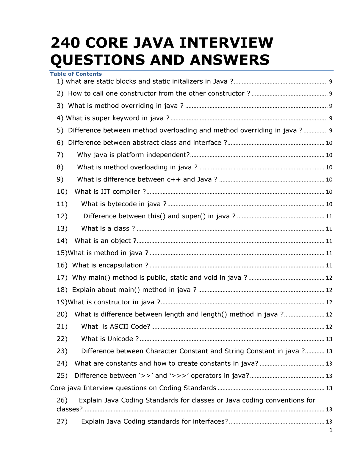 case study questions in java