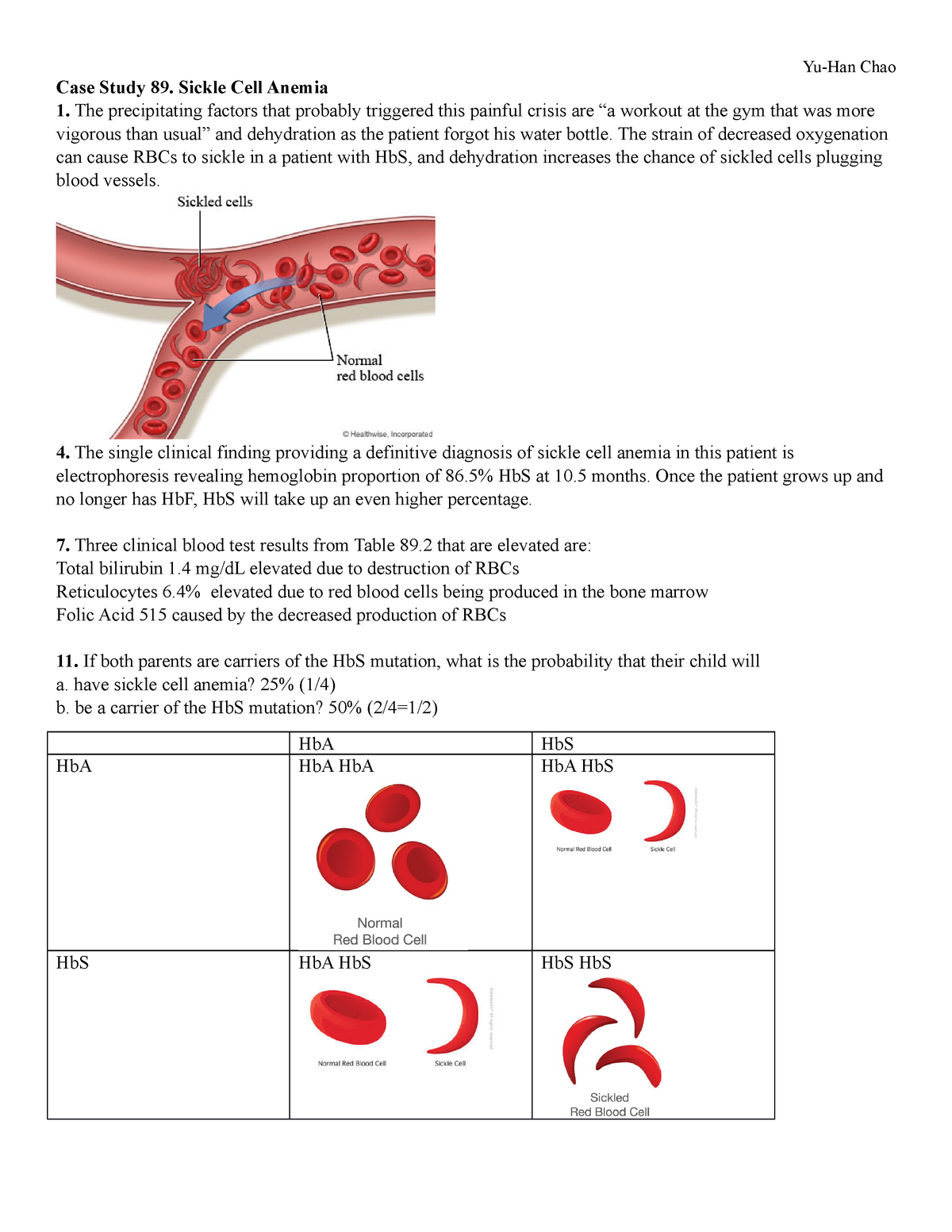 case study 89 sickle cell anemia