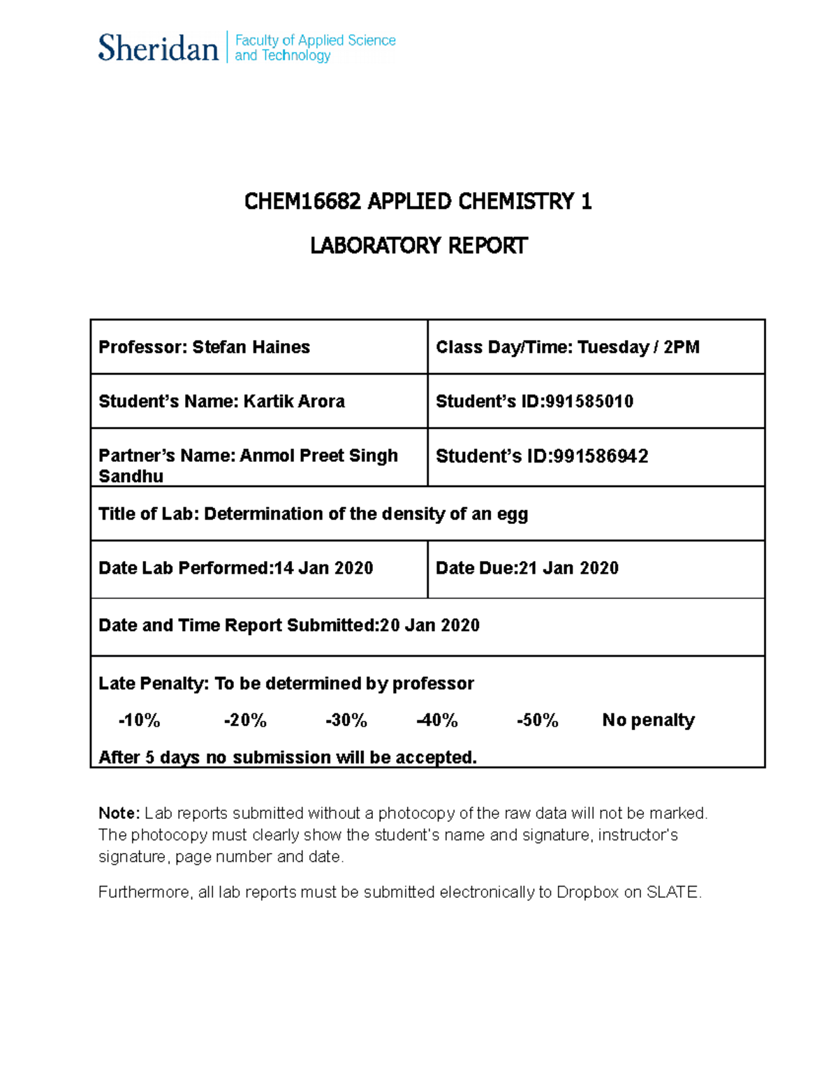 AC1 Experiment 1 Template Determination of density 4 by kartik arora ...