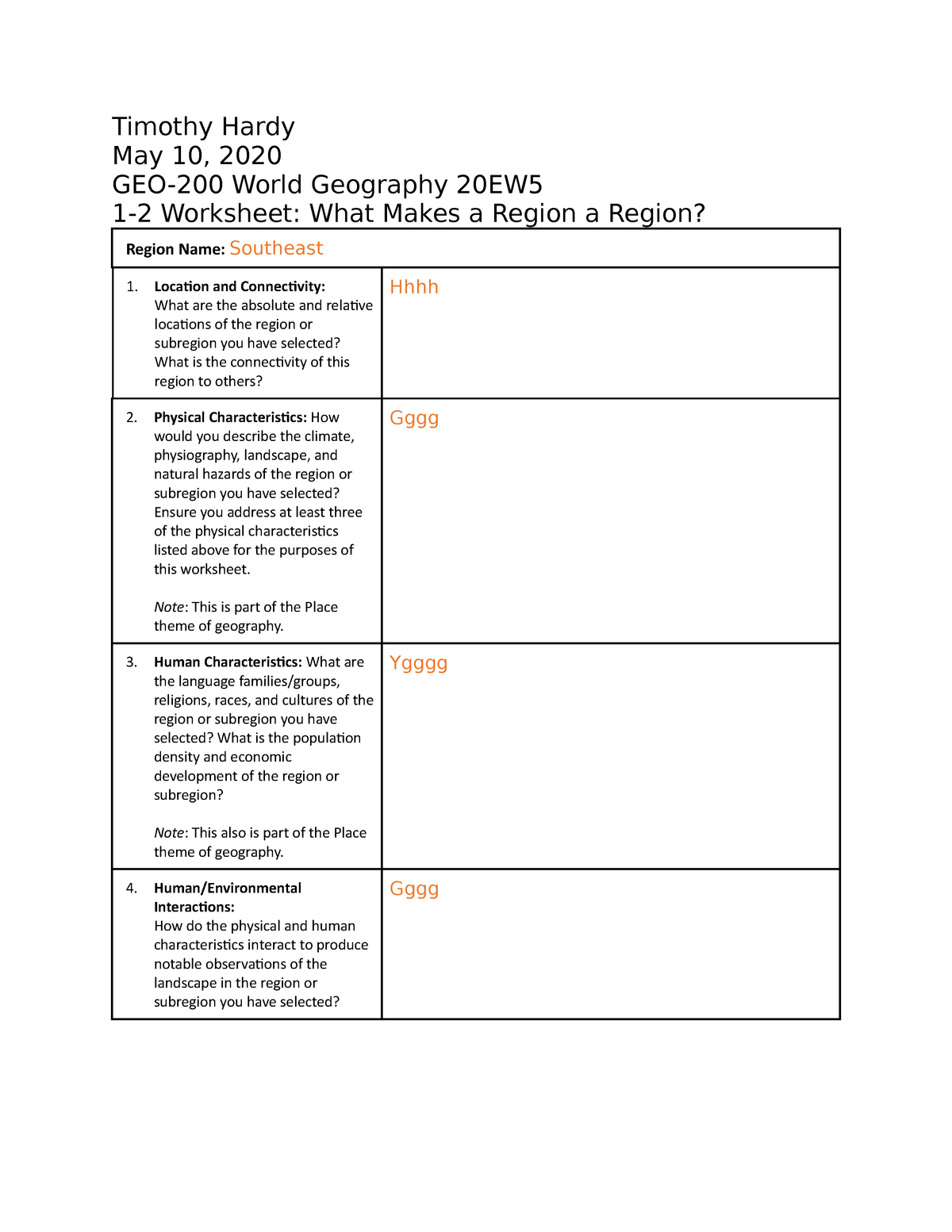 1 2 worksheet week 1 world geography studocu