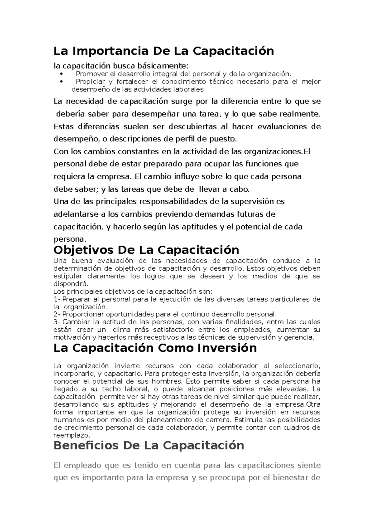 La Importancia De La Capacitación - La Importancia De La Capacitación ...