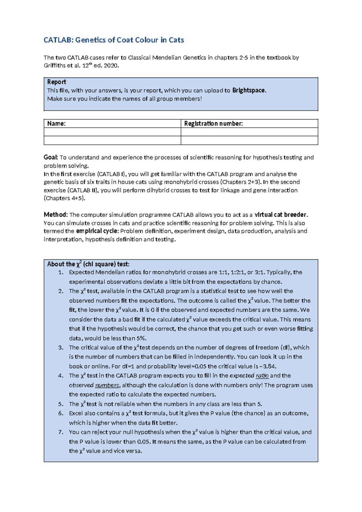Catlab I CATLAB of Coat Colour in Cats The two CATLAB cases