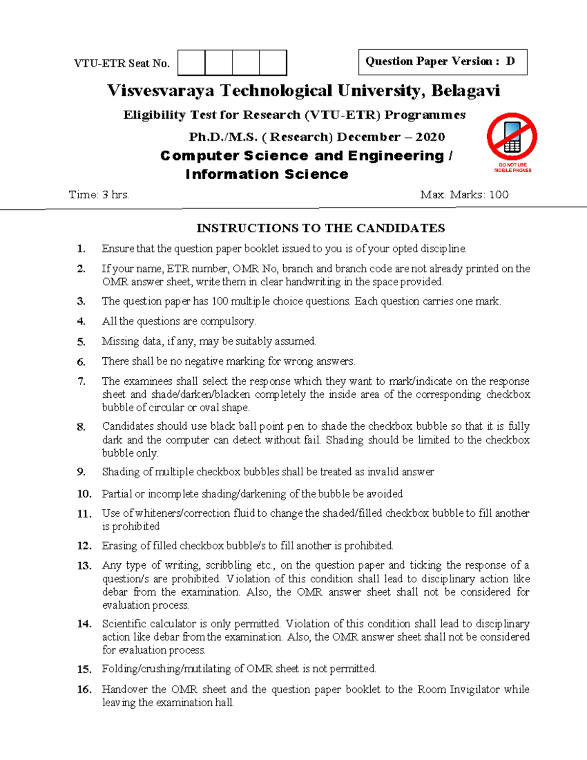 CS IS Version D - System modelling and simulation - VTU-ETR Seat No ...
