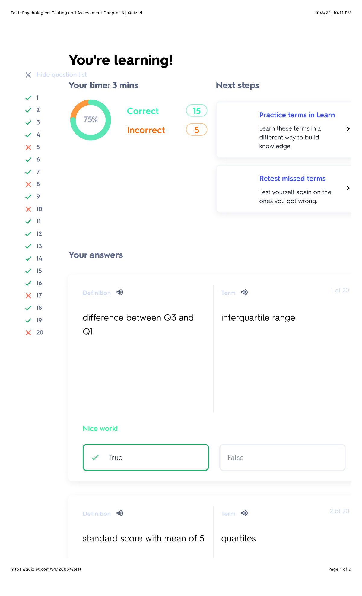 Test Psychological Testing and Assessment Chapter 3 Quizlet You're