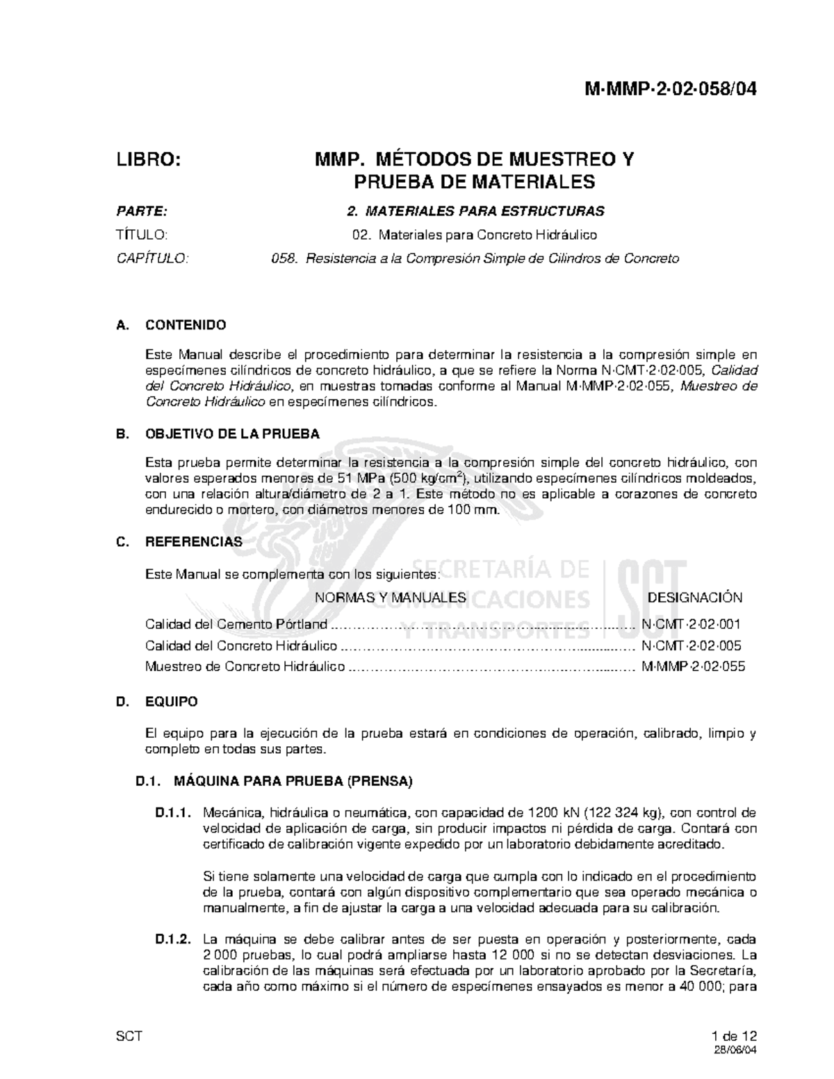 M MMP 2 02 058 04 - normativa - 1 de 12 SCT M·MMP·2·02·058/ LIBRO: MMP ... image.