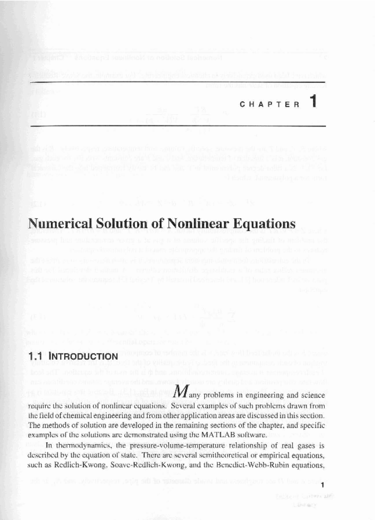 Chapter 1 - C H A P T E R 1 Numerical Solution of Nonlinear Equations M ...