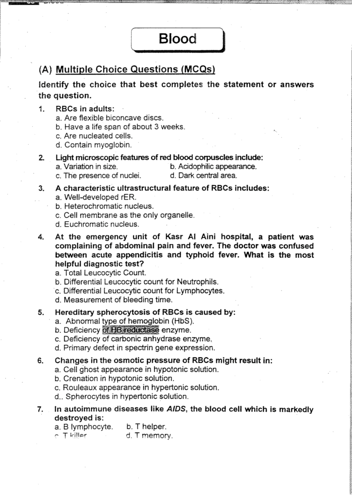 Histology MCQ [106] histology Studocu