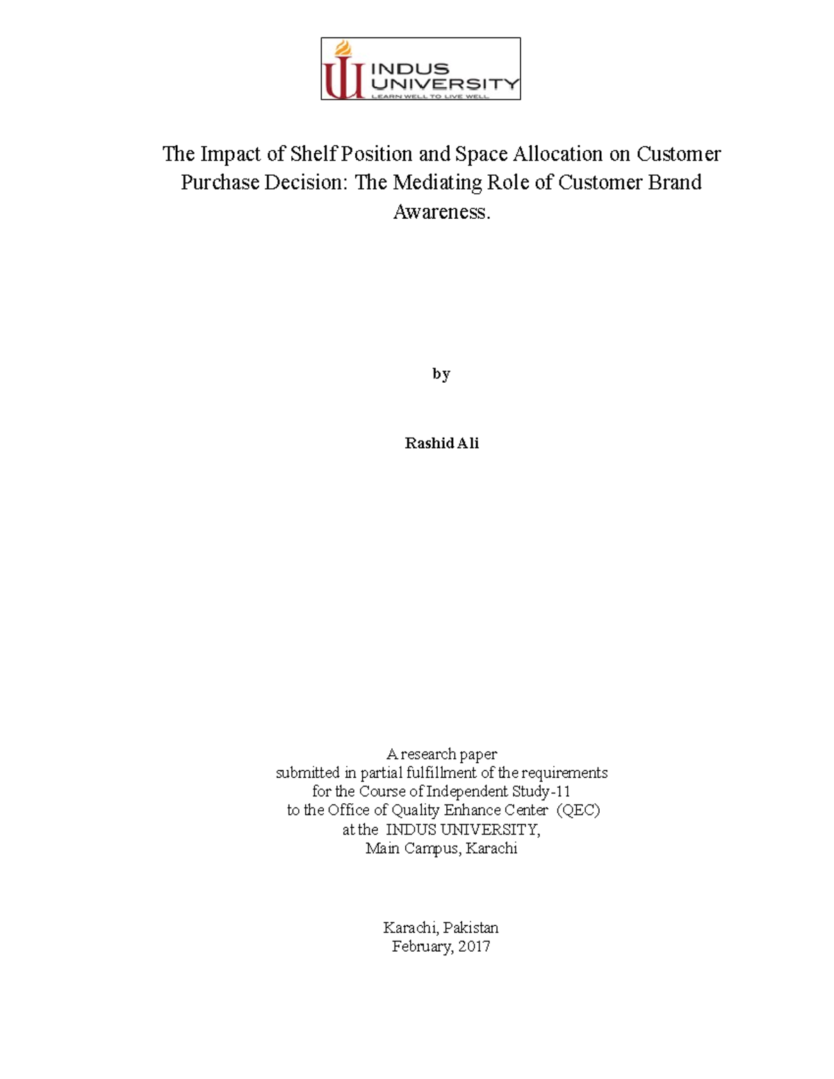 The Impact of Shelf Position and Space A The Impact of Shelf Position