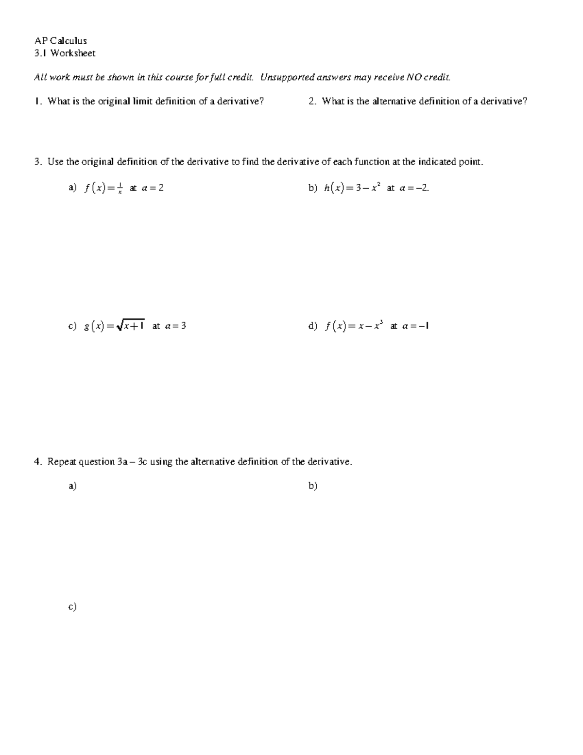 Calc Chapter 3 1 3 5 Review Studocu