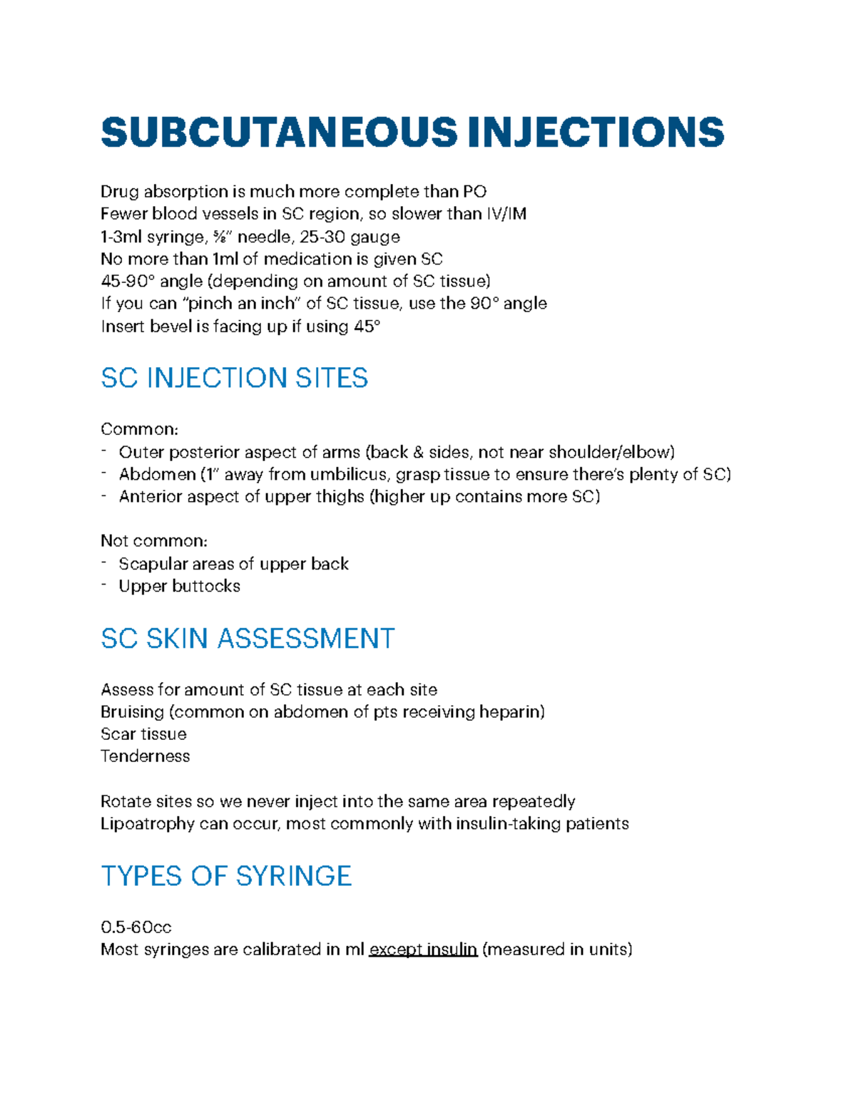 Module 3 - SUBCUTANEOUS INJECTIONS Drug Absorption Is Much More ...