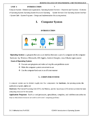 Unit 5 - Lecture notes - Introduction to Operating System - Studocu