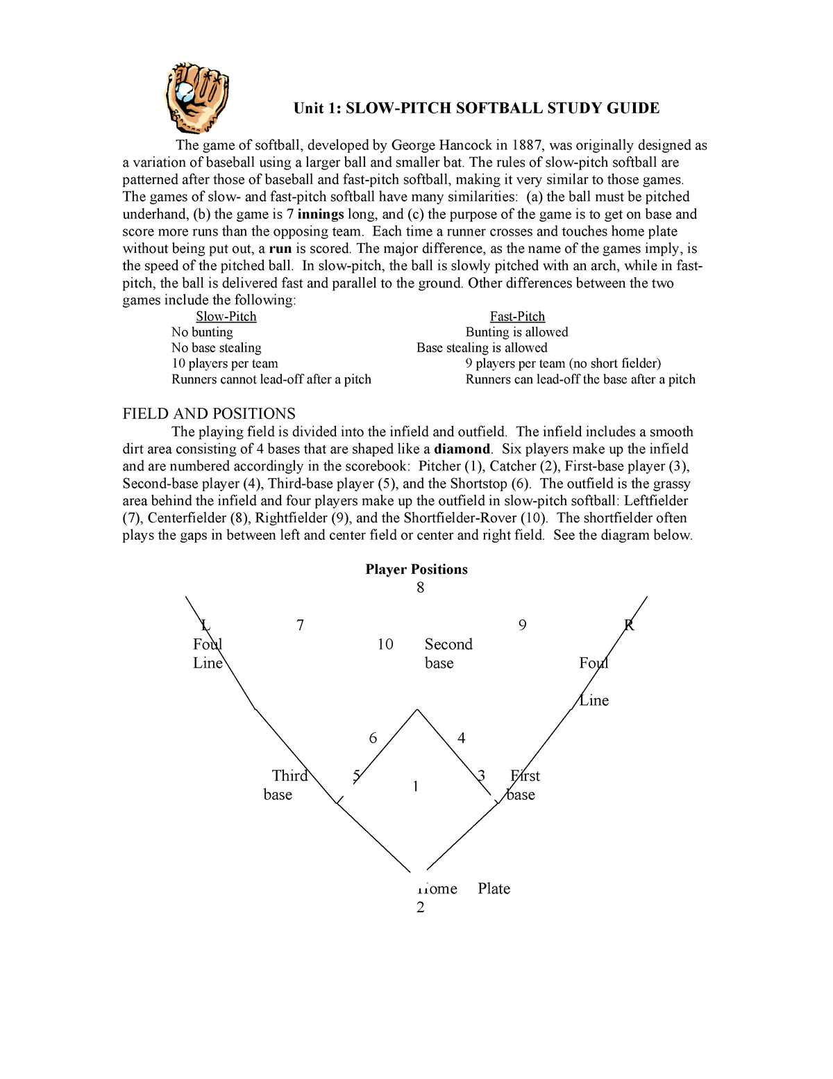 softball-handout-tutorial-unit-1-slow-pitch-softball-study-guide-the