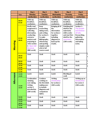 assignment of duties and time plan ppt