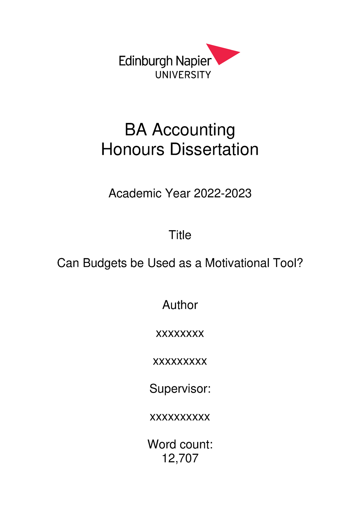 honours dissertation