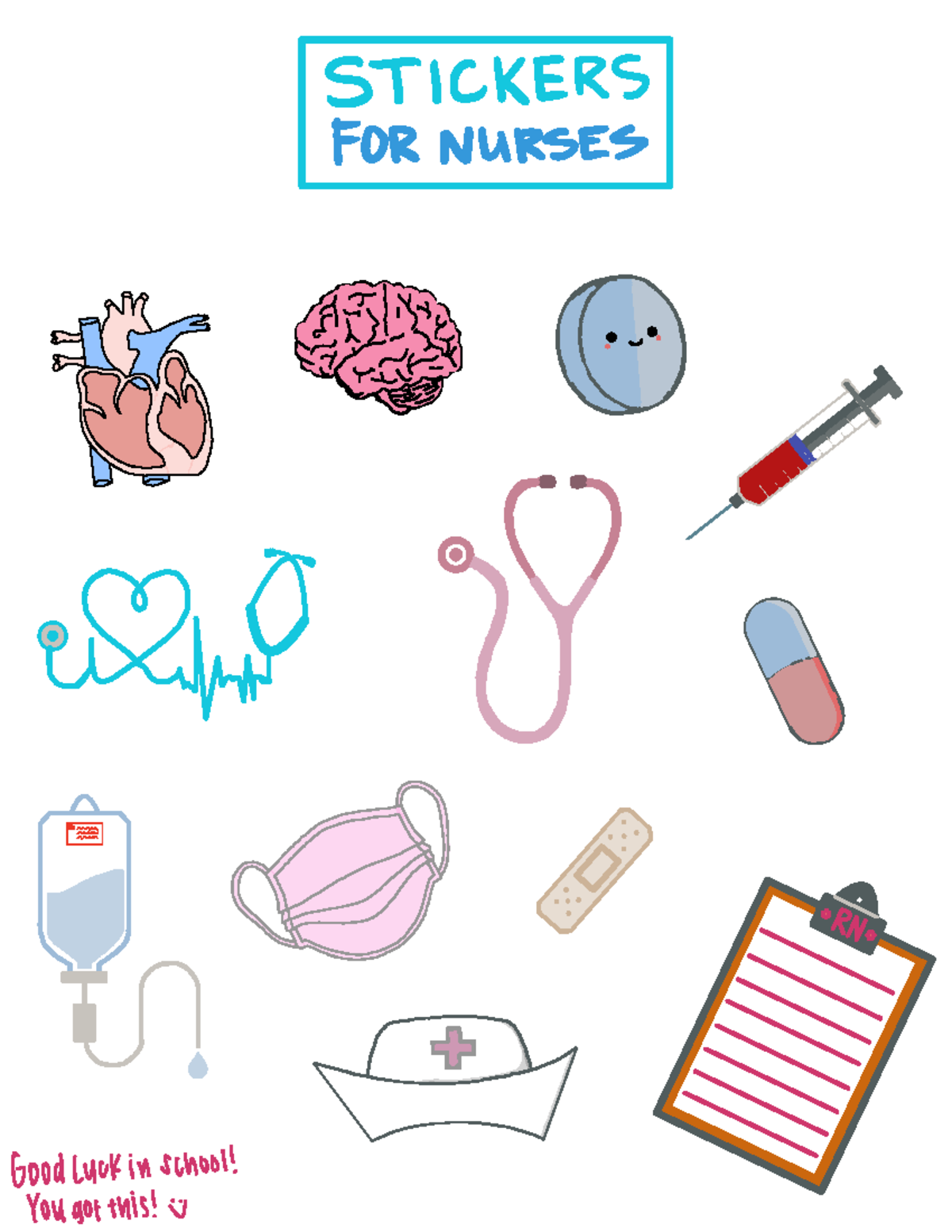 Nurse stickers - none - Nursing - STICKERS FOR NURSES GoodLuck in ...