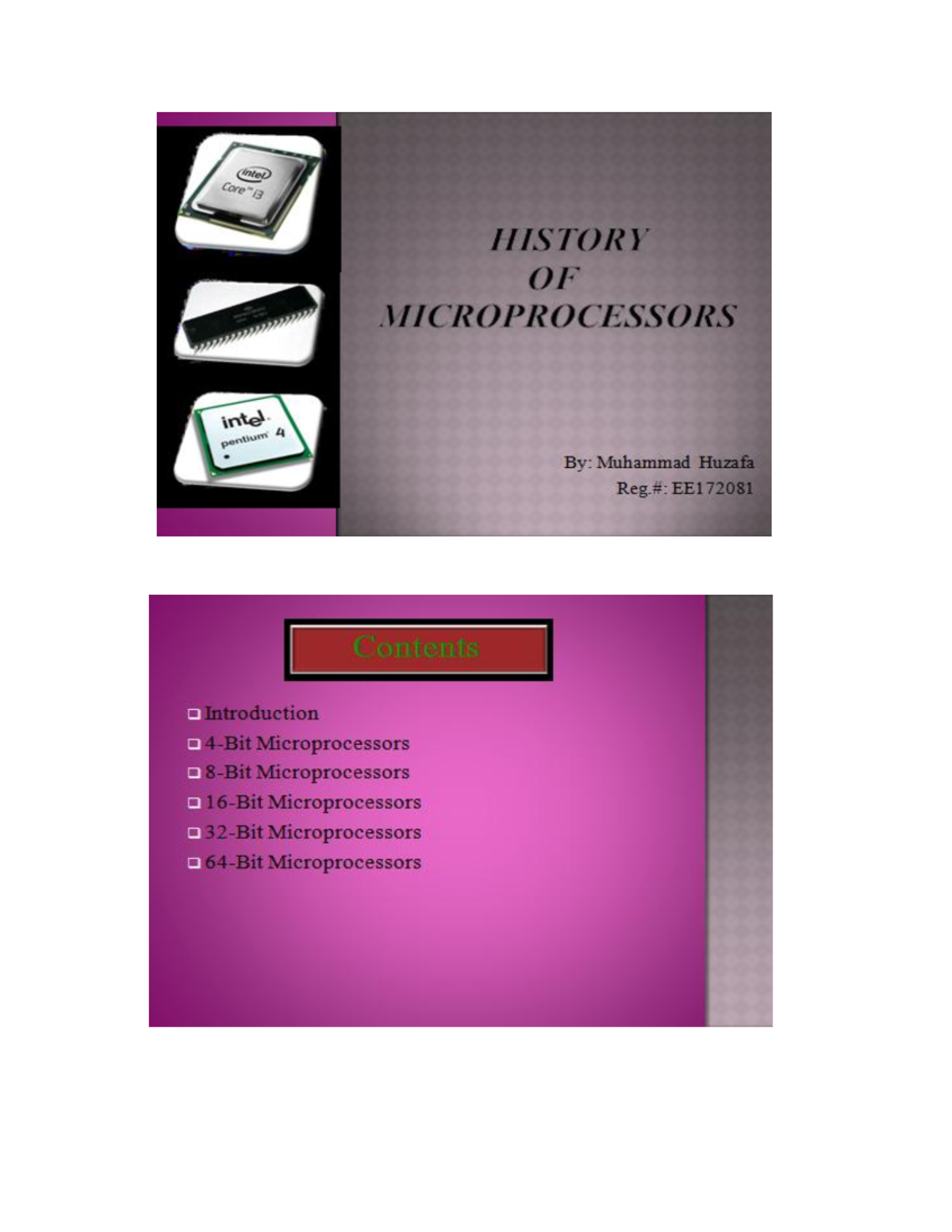 Assignment pdf pics - historical background of microprocessor ...