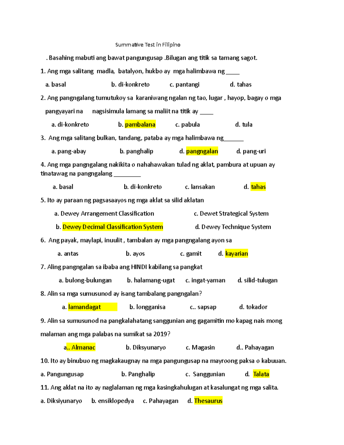 Filipino Rd Qtr Summative Test A Worksheet In Summative Test Summative Workbook Sexiezpix Web Porn 2730