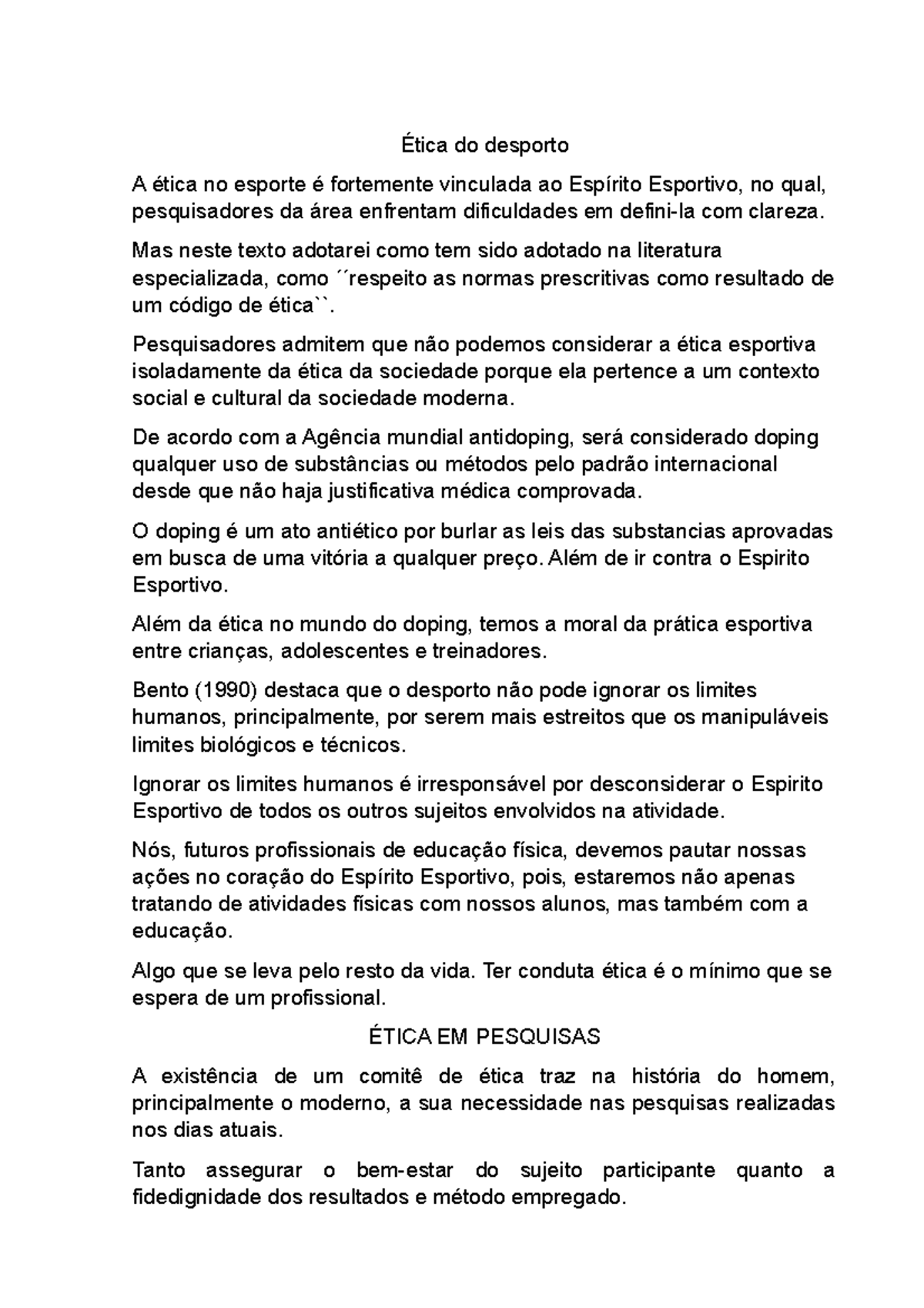 Redação Sobre Esporte Pronta - FDPLEARN