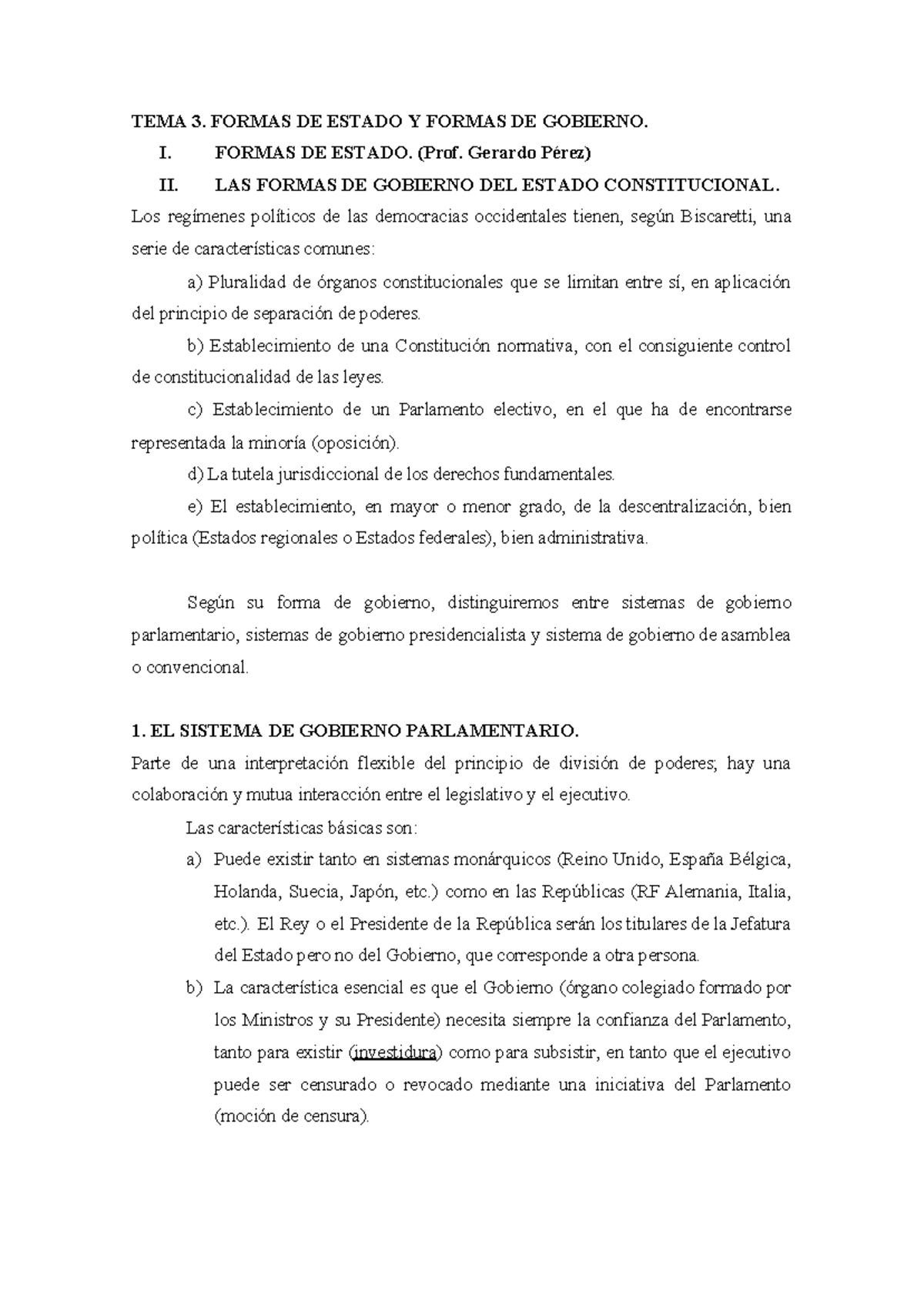 TEMA 3. Formas de Gobierno 2019 , DCI G1 - TEMA 3. FORMAS DE ESTADO Y ...