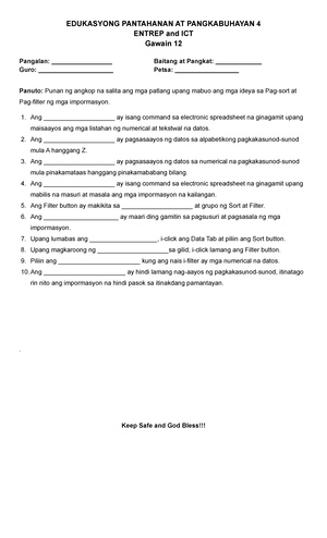 Entrep-ICT WS14 - EPP ICT Grade 4 - EDUKASYONG PANTAHANAN AT ...