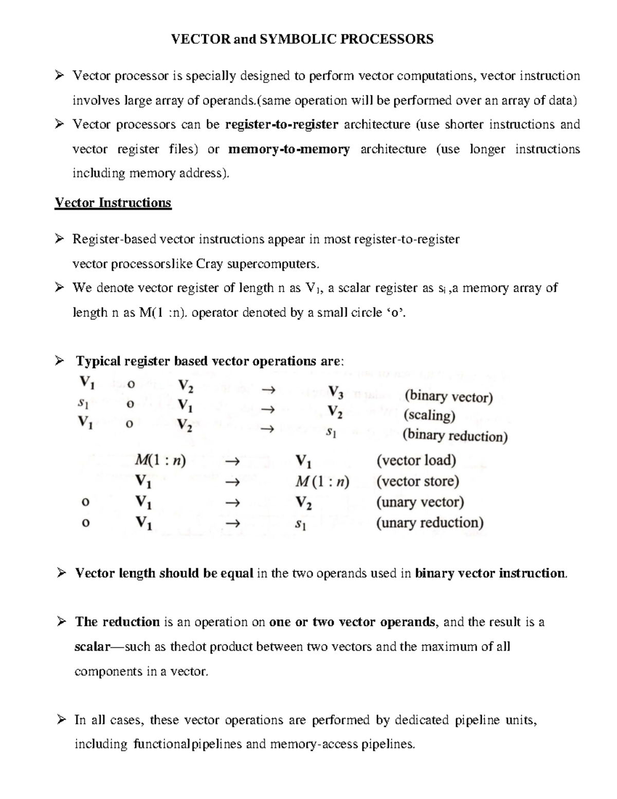Vector and Symbolic Processors - VECTOR and SYMBOLIC PROCESSORS Vector ...