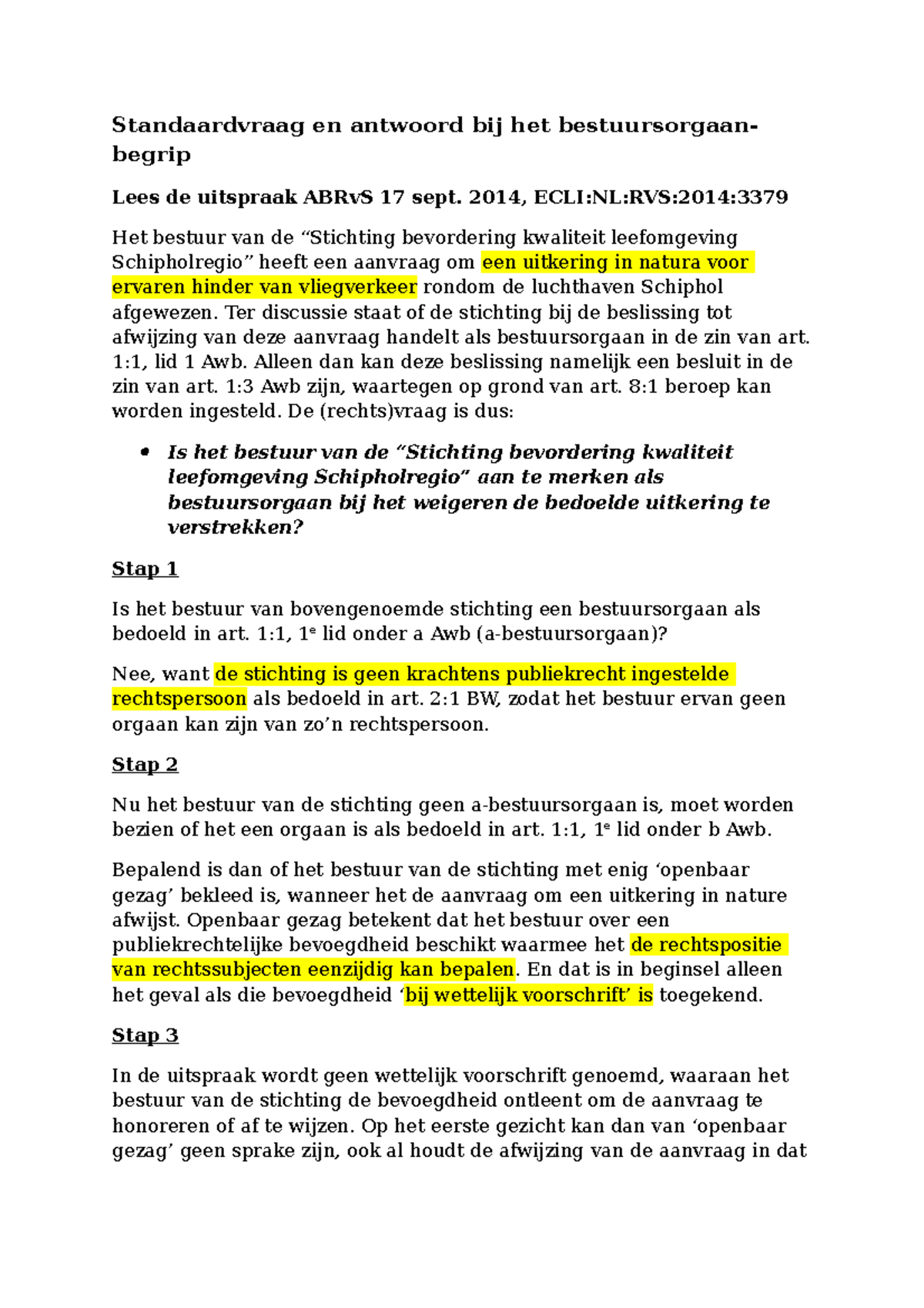 Standaardvraag IBR Week 1 - Standaardvraag En Antwoord Bij Het ...