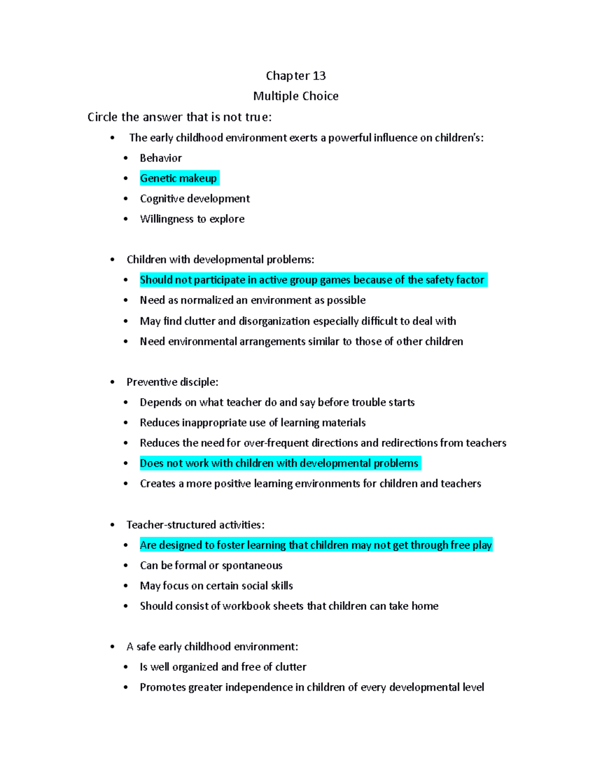 Chapter 13 Multiple Choice Questions - Chapter 13 Multiple Choice ...