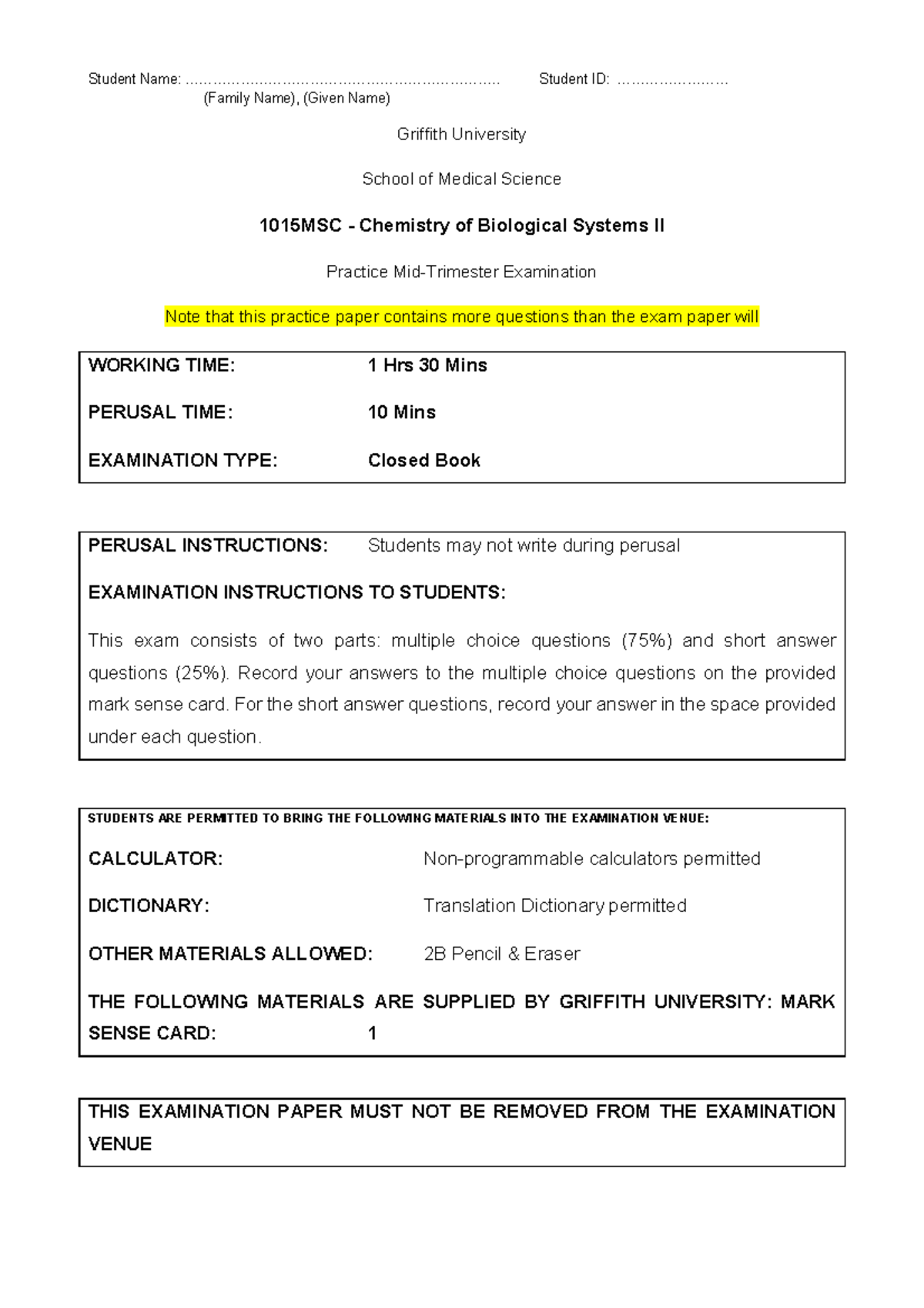 Sample/practice exam 7 August 2019, answers - Student Name: - Studocu