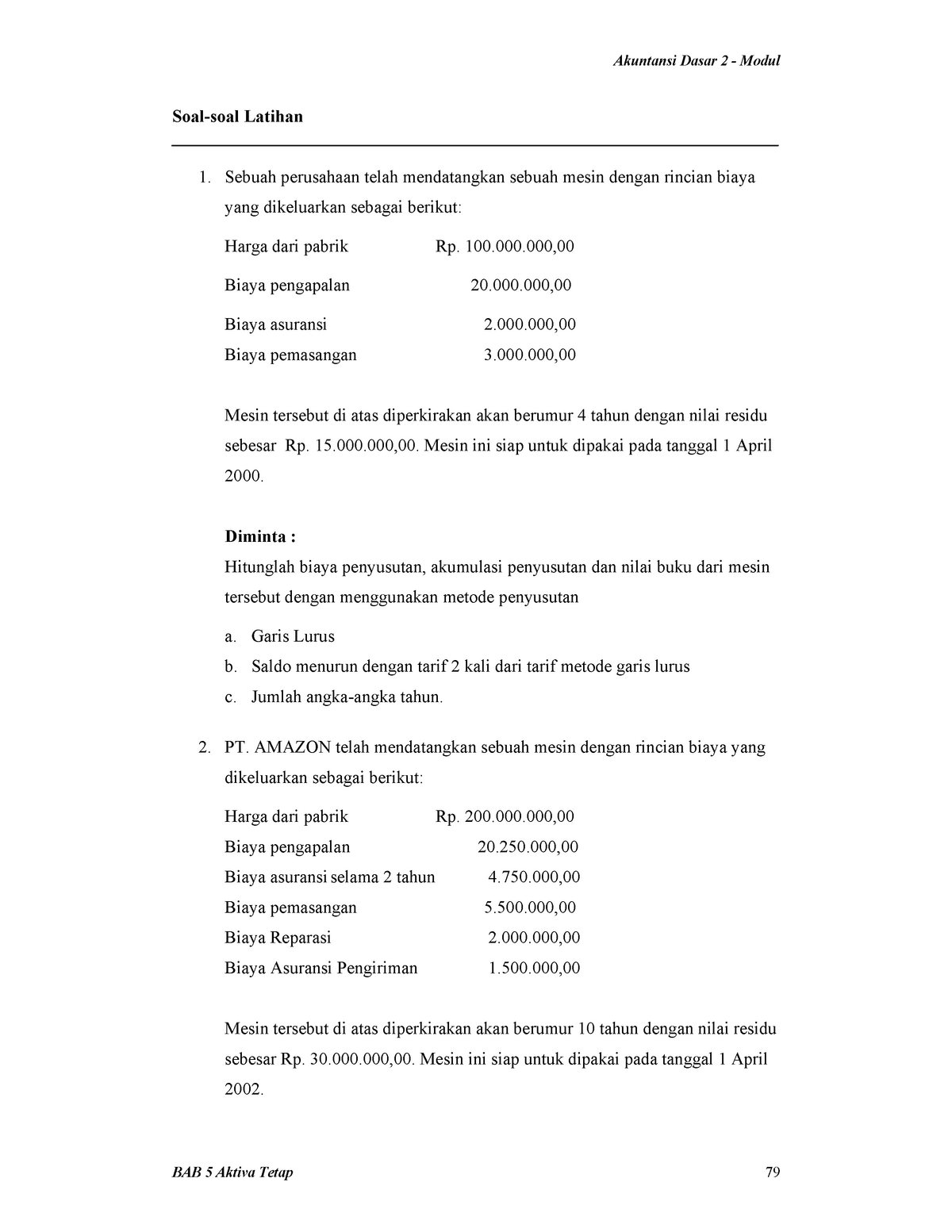 SOAL Latihan 11. Pdf - Grade: B+ - Akuntansi Dasar 2 - Modul BAB 5 ...