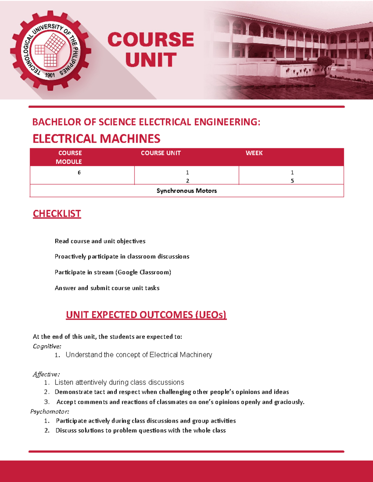 Asynchronous Motors BACHELOR OF SCIENCE ELECTRICAL ENGINEERING