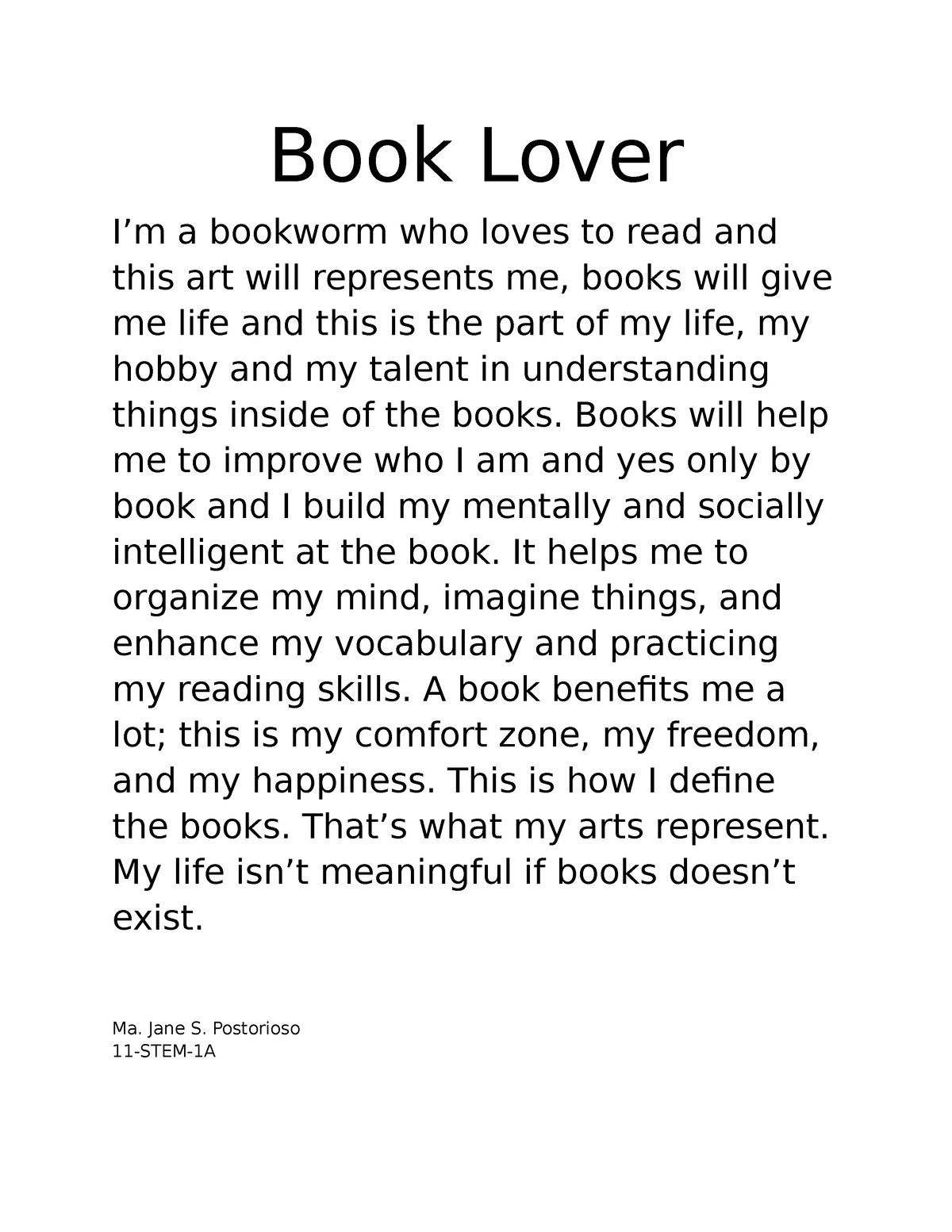 book lover essay