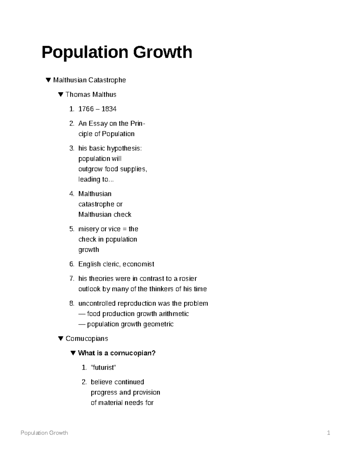 essay of population growth