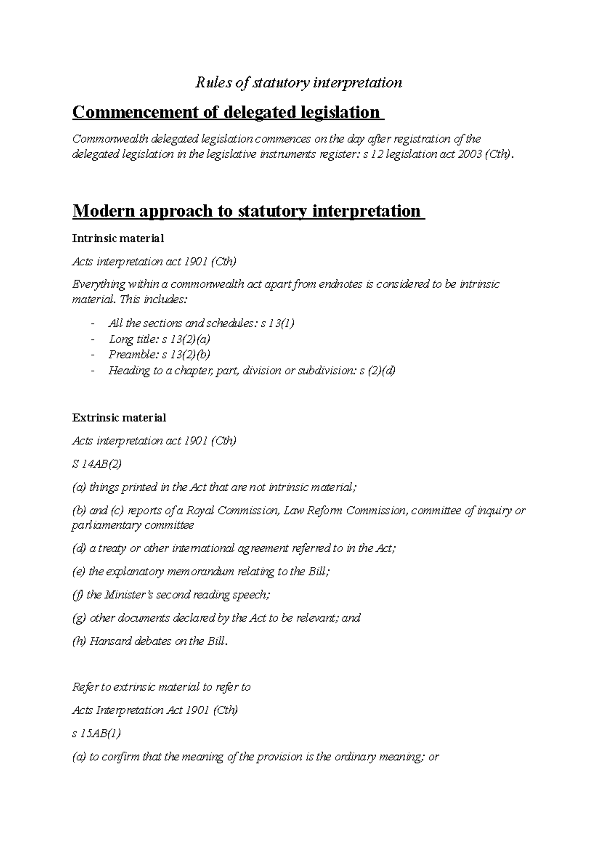 Rules Of Statutory Interpretation - Rules Of Statutory Interpretation ...